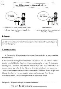 Nom Date Les dterminants dmonstratifs Gr Savonsnous de