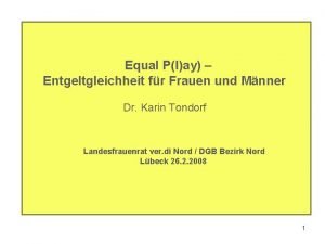 Equal Play Entgeltgleichheit fr Frauen und Mnner Dr