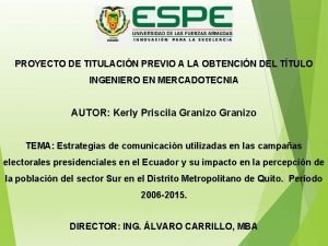 PROYECTO DE TITULACIN PREVIO A LA OBTENCIN DEL