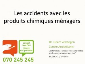 Les accidents avec les produits chimiques mnagers Dr