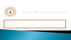 Pimpri Chinchwad polytechnics COURSE FLUID MECHANICS AND MACHINERY