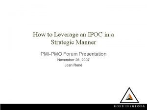 How to Leverage an IPOC in a Strategic