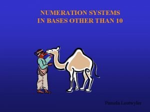 NUMERATION SYSTEMS IN BASES OTHER THAN 10 Pamela
