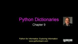 Python Dictionaries Chapter 9 Python for Informatics Exploring