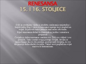 Renesansa prezentacija