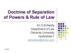Theory of separation of powers Theory of separation of powers