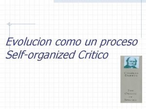 Evolucion como un proceso Selforganized Critico Revision de