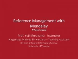 Mendeley reference manager tutorial