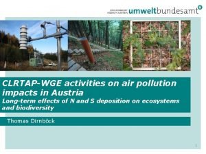 CLRTAPWGE activities on air pollution impacts in Austria