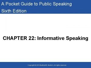 Pocket guide to public speaking