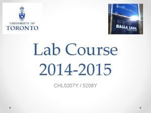 Lab Course 2014 2015 CHL 5207 Y 5208