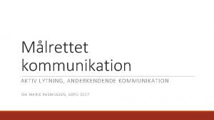Aktiv lytning kommunikation