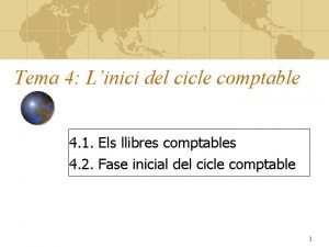 Fases del cicle comptable Fases del cicle comptable