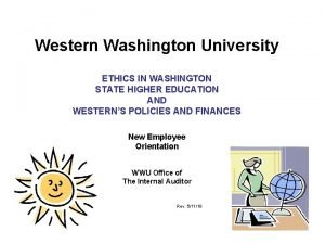 Western Washington University ETHICS IN WASHINGTON STATE HIGHER