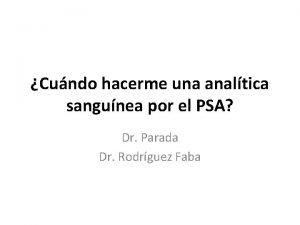 Cundo hacerme una analtica sangunea por el PSA