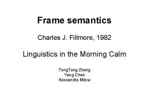 Scenes-and-frames semantics fillmore