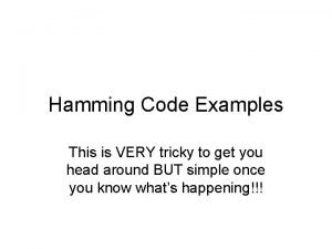 Hamming code example