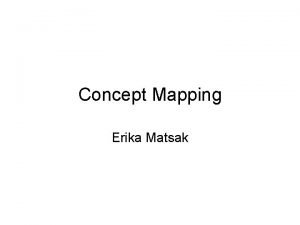 Concept Mapping Erika Matsak Meetod Concept Mapping CM