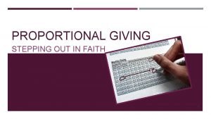 Proportional giving