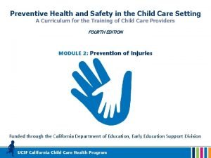 Preventive health and safety in the child care setting