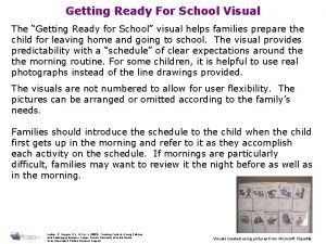 Getting Ready For School Visual The Getting Ready