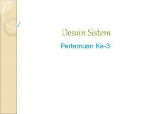 Pengertian desain sistem