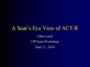 A Soars Eye View of ACTR John Laird