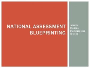 NATIONAL ASSESSMENT BLUEPRINTING Islamic Studies Standardized Testing MEETING