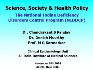 National iodine deficiency disorders control programme