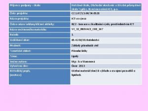 Pjemce podpory kola slo projektu Hotelov kola Obchodn