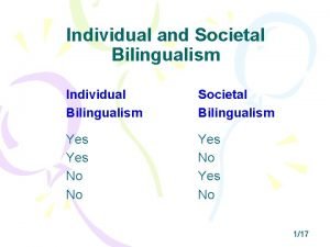 Societal bilingualism example