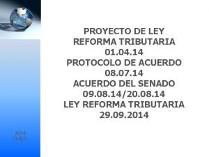 PROYECTO DE LEY REFORMA TRIBUTARIA 01 04 14