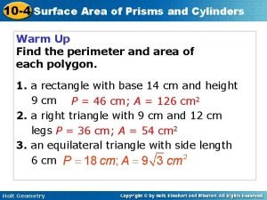 10-4 surface area of prisms and cylinders answers