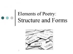 Elements of poetry structure