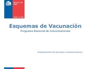 Esquemas de Vacunacin Programa Nacional de Inmunizaciones Departamento