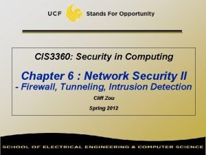 CIS 3360 Security in Computing Chapter 6 Network