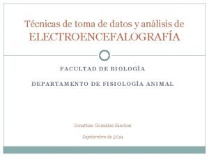 Tcnicas de toma de datos y anlisis de