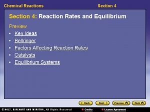 Section 4 reaction rates and equilibrium