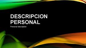 Descripcion personal