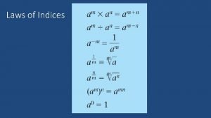 Laws of Indices Working with Indices Chapter 2