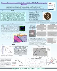 PressureTemperature Stability Studies of Talc and 10 phase