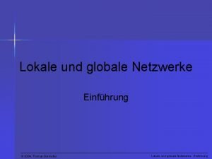 Lokale und globale netzwerke