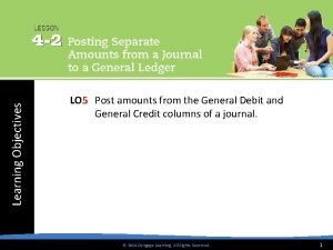 Learning Objectives LO 5 Post amounts from the