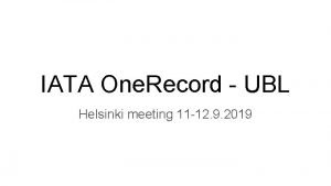 Iata one record