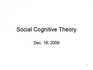 Social cognitive theory motivation
