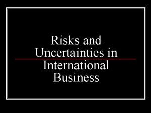 Business risks international