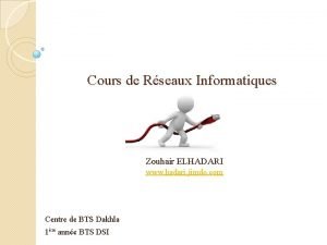 Cours de Rseaux Informatiques Zouhair ELHADARI www hadari