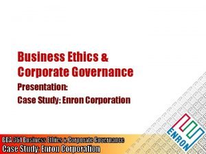 Enron case study corporate governance