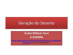 Guido wilmar sassi