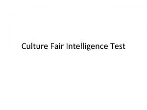 Culture fair iq test